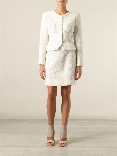 chanel tweed skirt and jacket|chanel inspired tweed suit.